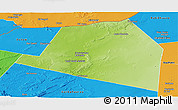 Physical Panoramic Map of Luuk, political outside