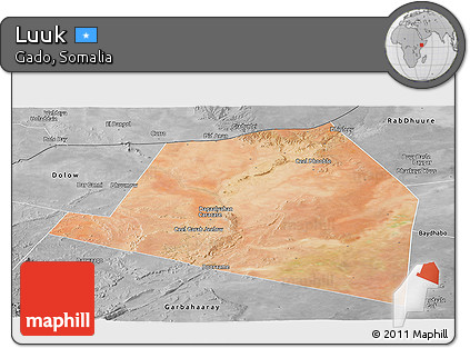Satellite Panoramic Map of Luuk, desaturated