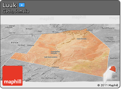 Satellite Panoramic Map of Luuk, desaturated