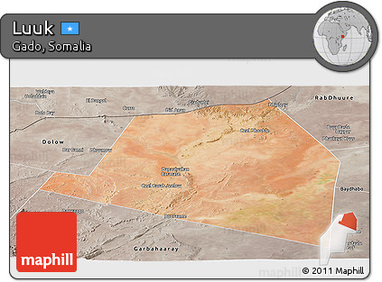 Satellite Panoramic Map of Luuk, semi-desaturated