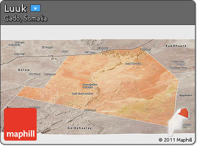 Satellite Panoramic Map of Luuk, semi-desaturated