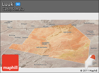 Satellite Panoramic Map of Luuk, semi-desaturated