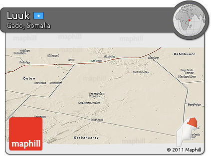 Shaded Relief Panoramic Map of Luuk