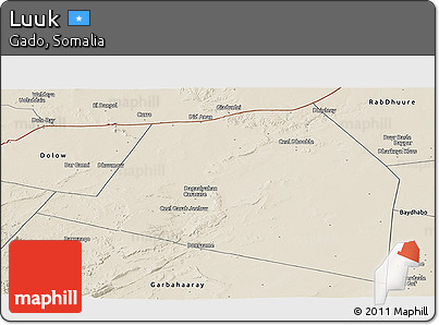 Shaded Relief Panoramic Map of Luuk