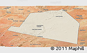 Shaded Relief Panoramic Map of Luuk, satellite outside