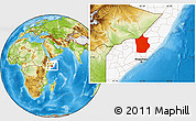 Physical Location Map of Hiiran, highlighted country