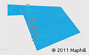 Political 3D Map of Bu'aale, cropped outside