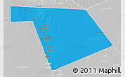 Political 3D Map of Bu'aale, lighten, desaturated