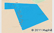 Political 3D Map of Bu'aale, lighten