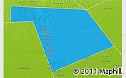 Political 3D Map of Bu'aale, physical outside