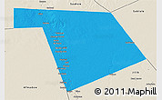 Political 3D Map of Bu'aale, shaded relief outside