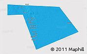 Political 3D Map of Bu'aale, single color outside
