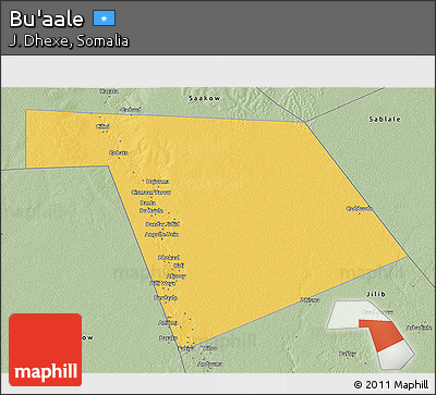 Savanna Style 3D Map of Bu'aale