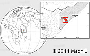 Blank Location Map of Bu'aale, highlighted country, highlighted parent region