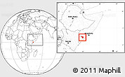Blank Location Map of Bu'aale, highlighted parent region, within the entire country