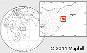 Blank Location Map of Bu'aale, highlighted parent region