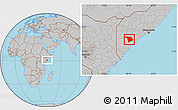 Gray Location Map of Bu'aale