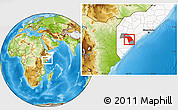 Physical Location Map of Bu'aale, highlighted country, highlighted parent region