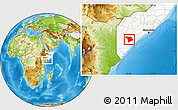 Physical Location Map of Bu'aale, highlighted country