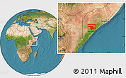 Satellite Location Map of Bu'aale