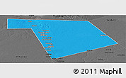 Political Panoramic Map of Bu'aale, darken, desaturated