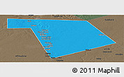 Political Panoramic Map of Bu'aale, darken, semi-desaturated