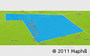 Political Panoramic Map of Bu'aale, physical outside