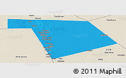 Political Panoramic Map of Bu'aale, shaded relief outside