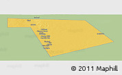 Savanna Style Panoramic Map of Bu'aale, single color outside