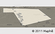 Shaded Relief Panoramic Map of Bu'aale, darken