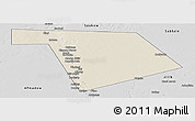 Shaded Relief Panoramic Map of Bu'aale, desaturated