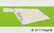 Shaded Relief Panoramic Map of Bu'aale, physical outside