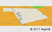 Shaded Relief Panoramic Map of Bu'aale, political outside
