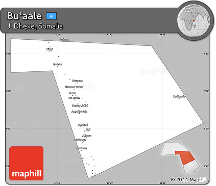 Gray Simple Map of Bu'aale, single color outside