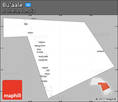 Gray Simple Map of Bu'aale, single color outside