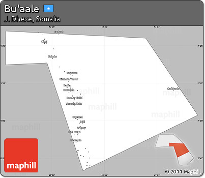 Gray Simple Map of Bu'aale, single color outside