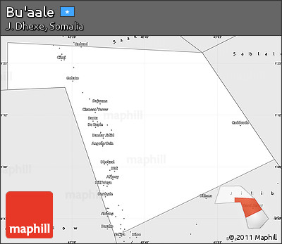 Silver Style Simple Map of Bu'aale