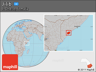 Gray Location Map of Jilib