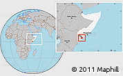 Gray Location Map of Jilib, highlighted country, highlighted parent region, within the entire country