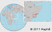 Gray Location Map of Jilib, highlighted parent region, within the entire country