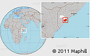 Gray Location Map of Jilib, highlighted parent region