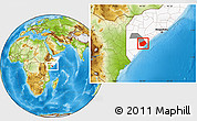 Physical Location Map of Jilib, highlighted country, highlighted parent region