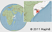 Savanna Style Location Map of Jilib, highlighted country, highlighted parent region, hill shading