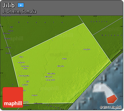 Physical Map of Jilib, darken