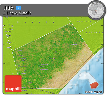 Satellite Map of Jilib, physical outside