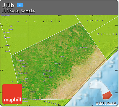 Satellite Map of Jilib, physical outside