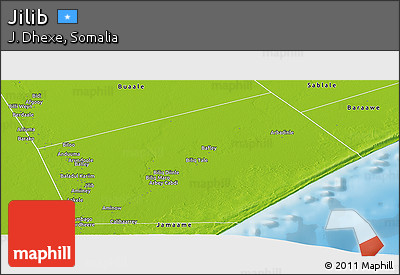 Physical Panoramic Map of Jilib