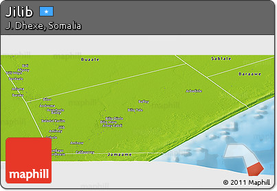 Physical Panoramic Map of Jilib