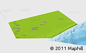 Physical Panoramic Map of Jilib, single color outside