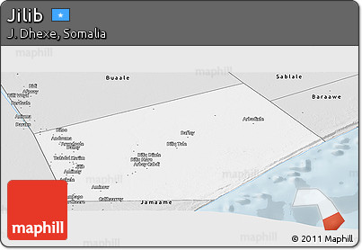 Silver Style Panoramic Map of Jilib